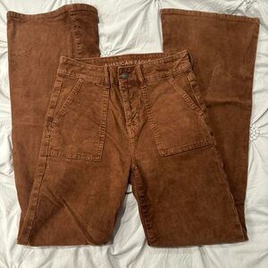 American Eagle Brown Corduroy Flares